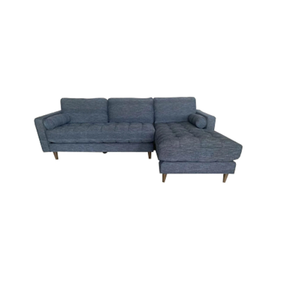 Sofa chaise longue droit Georgia (Navy Charcoal)